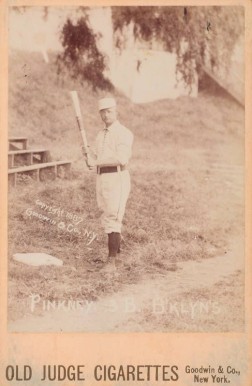 1888 Old Judge Cabinets Pinkney, 3 B. B'klyn's #370-3a Baseball Card