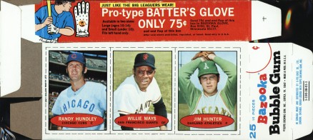 1971 Bazooka No Number Hundley/Mays/Hunter #6 Baseball Card