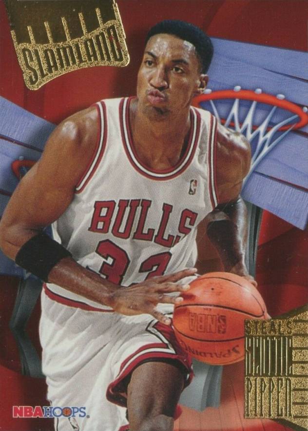 1995 Hoops Slamland Scottie Pippen #SL7 Basketball Card