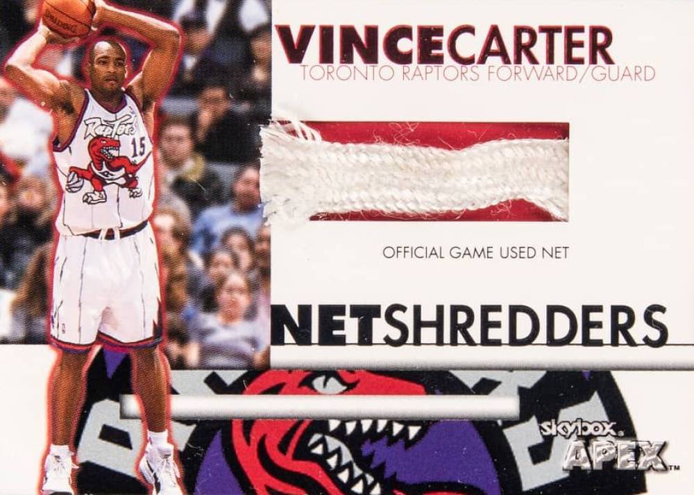 1999 Skybox Apex Net Shredders Vince Carter #1 Basketball Card
