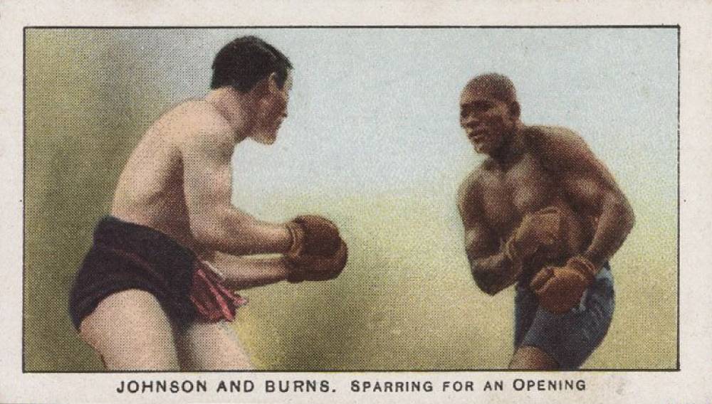 1910 Philadelphia 27 Scrappers Boxing JOHNSON AND BURNS. Sparring for and Opening. # Other Sports Card