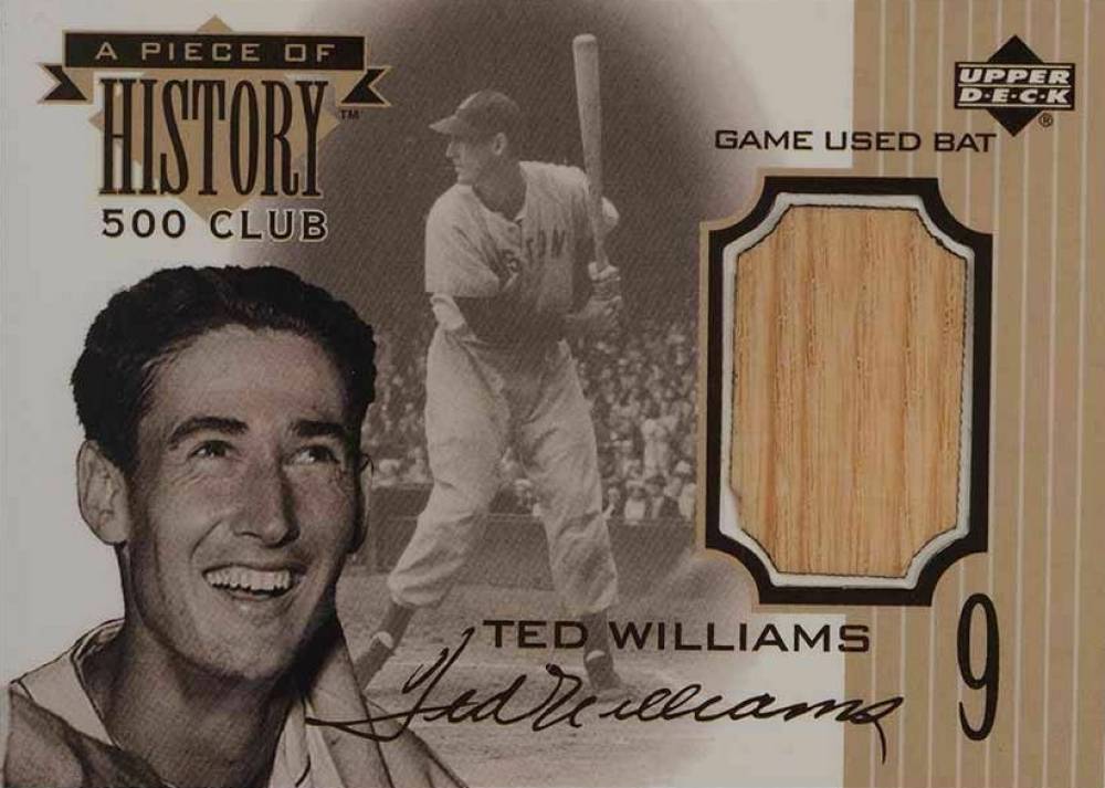 1999 Upper Deck Piece of History 500 HR Club Ted Williams #521HR Baseball Card