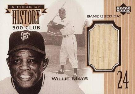 1999 Upper Deck Piece of History 500 HR Club Willie Mays #660HR Baseball Card