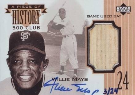 1999 Upper Deck Piece of History 500 HR Club Willie Mays # Baseball Card