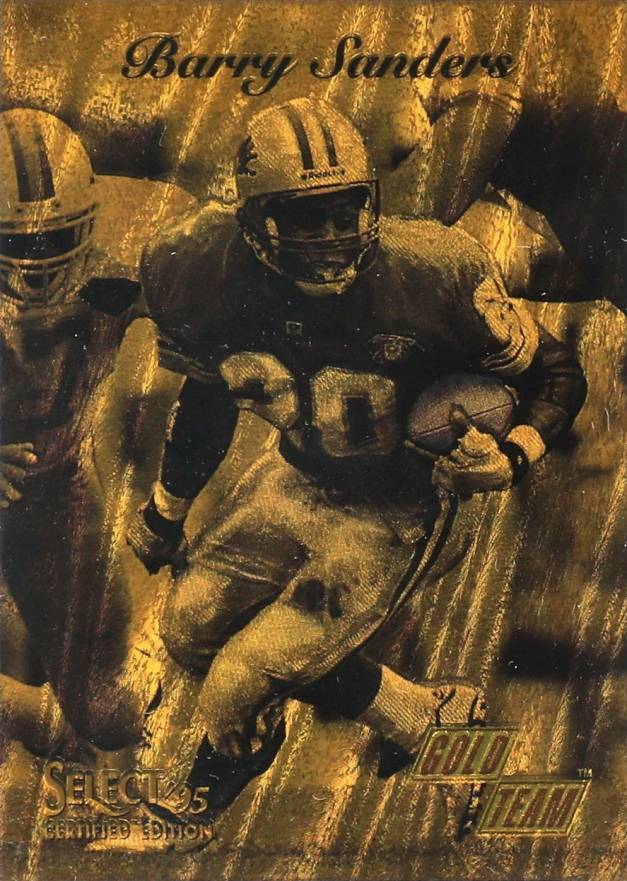 1995 Select Certified Gold Team Barry Sanders #6 Football Card
