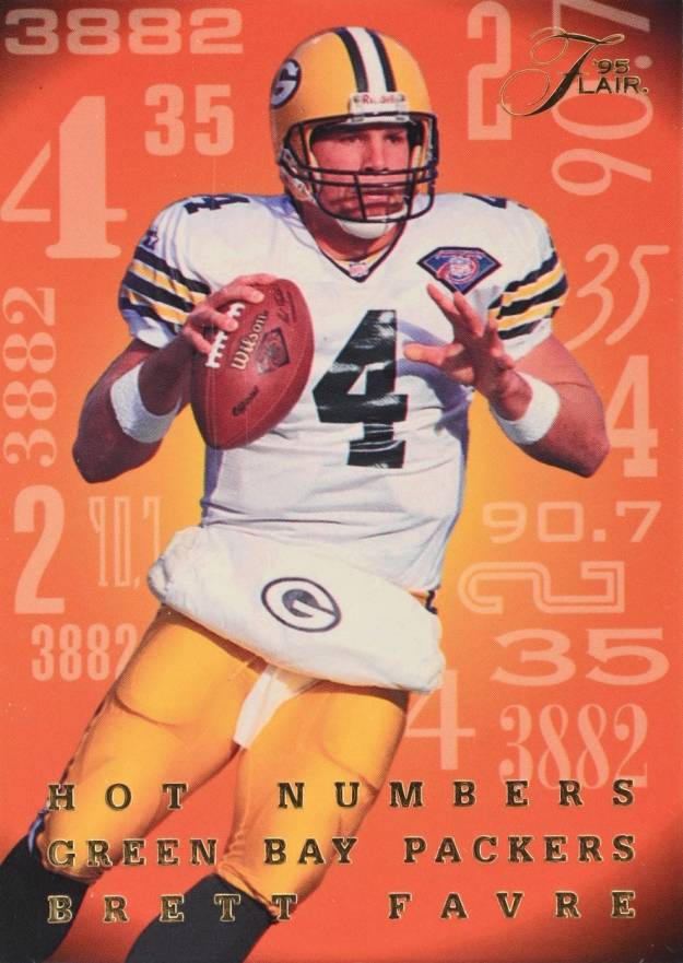 1995 Flair Hot Numbers Brett Favre #6 Football Card