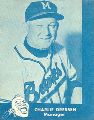 1960 Lake to Lake Dairy Milwaukee Braves Charlie Dressen # Baseball Card