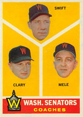 1960 Topps Senators Coaches #470 Baseball Card