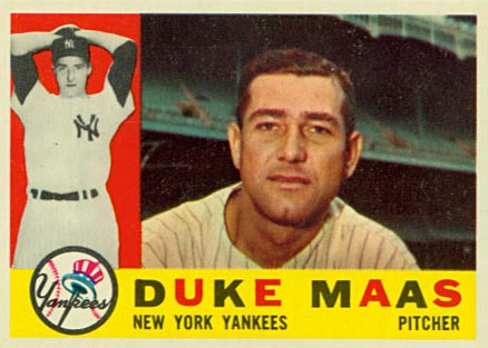 1960 Topps Duke Maas #421 Baseball Card