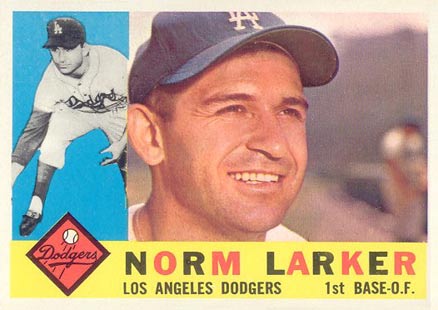 1960 Topps Norm Larker #394 Baseball Card