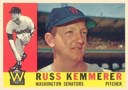 1960 Topps Russ Kemmerer #362 Baseball Card