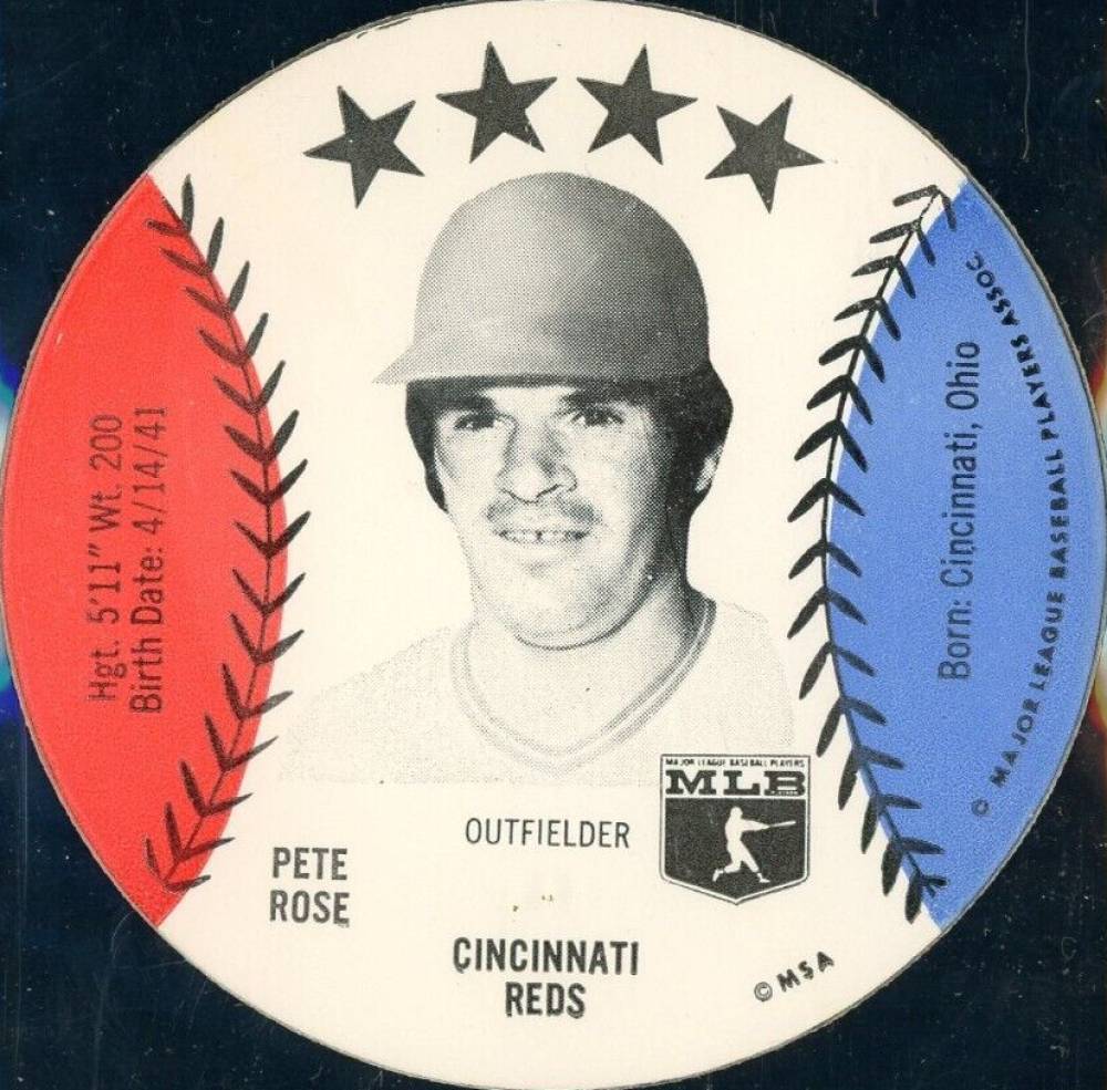 1975 MSA Customized Sports Discs Pete Rose # Baseball Card