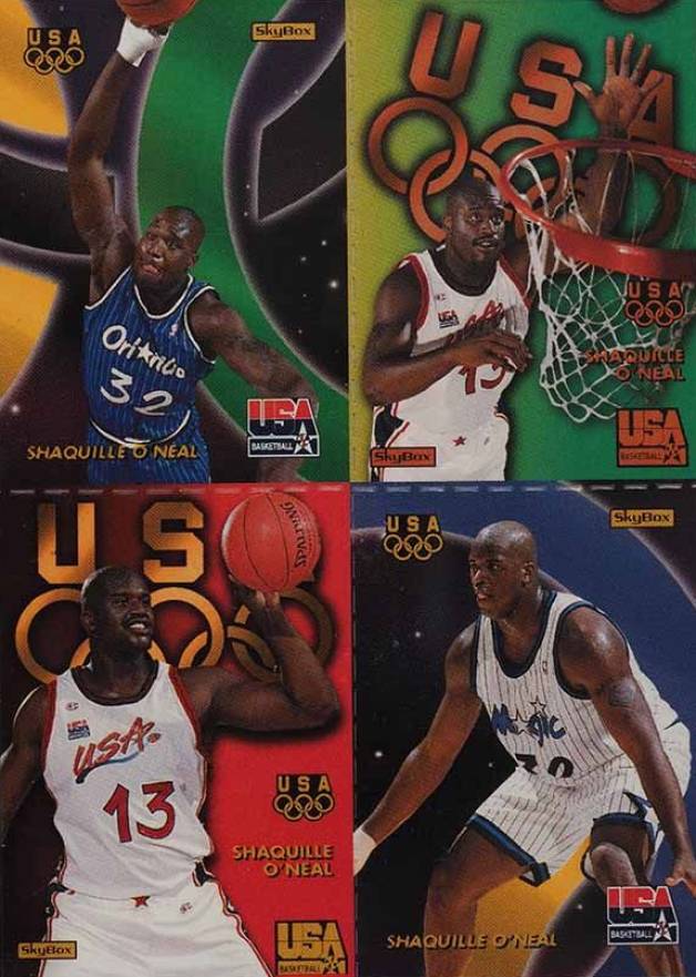 1996 Skybox USA Basketball Quads Shaquille O'Neal #Q7 Basketball Card