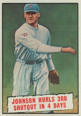 1961 Topps Johnson Hurls 3rd Shutout In 4 Days #409 Baseball Card
