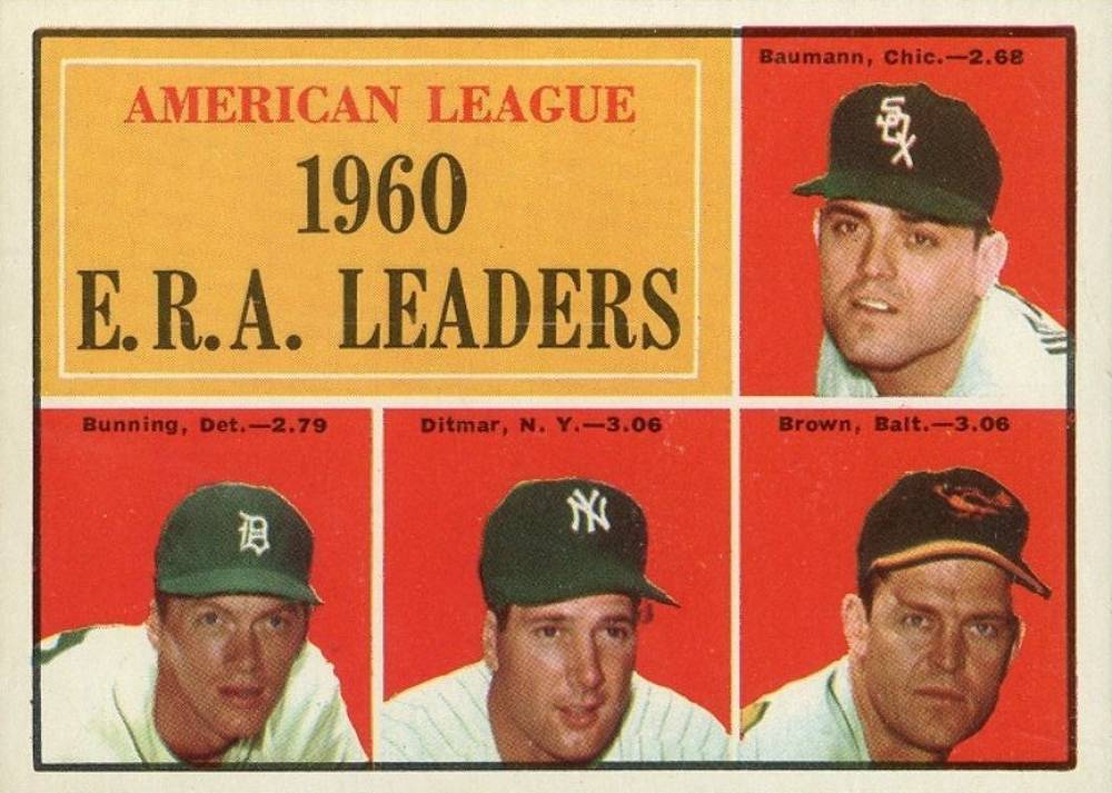 1961 Topps A.L. E.R.A. Leaders #46 Baseball Card