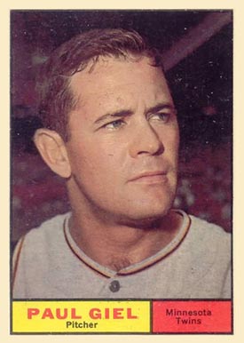 1961 Topps Paul Giel #374 Baseball Card