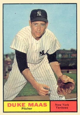 1961 Topps Duke Maas #387 Baseball Card