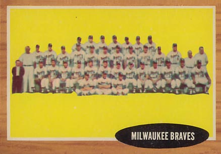 1962 Topps Milwaukee Braves Team #158 Baseball Card
