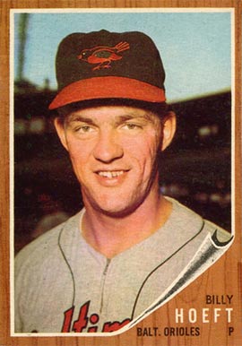 1962 Topps Billy Hoeft #134-blu Baseball Card
