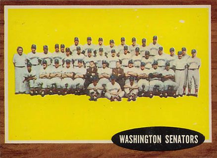1962 Topps Washington Senators Team #206 Baseball Card