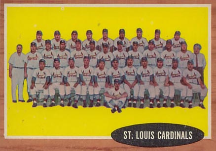 1962 Topps St. Louis Cardinals Team #61 Baseball Card