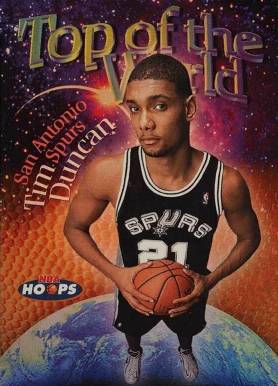 1997 Hoops Top Of The World Tim Duncan #TW1 Basketball Card