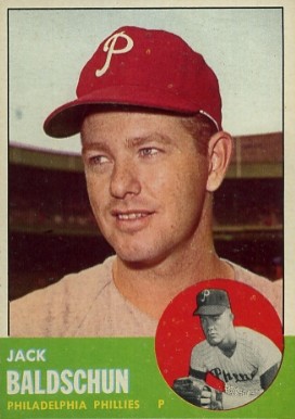 1963 Topps Jack Baldschun #341r Baseball Card