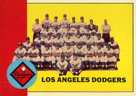 1963 Topps Los Angeles Dodgers Team #337 Baseball Card