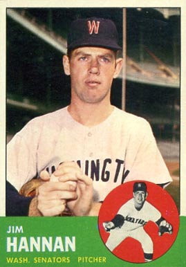 1963 Topps Jim Hannan #121 Baseball Card