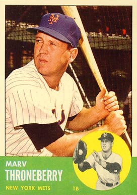 1963 Topps Marv Throneberry #78 Baseball Card