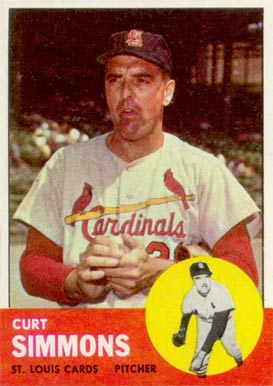 1963 Topps Curt Simmons #22 Baseball Card