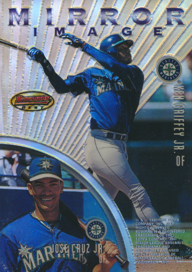 1997 Bowman's Best Mirror Image Cruz Jr./Griffey Jr./Jones/Bonds #MI5 Baseball Card