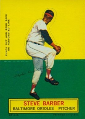 1964 Topps Stand-Up Steve Barber #8 Baseball Card