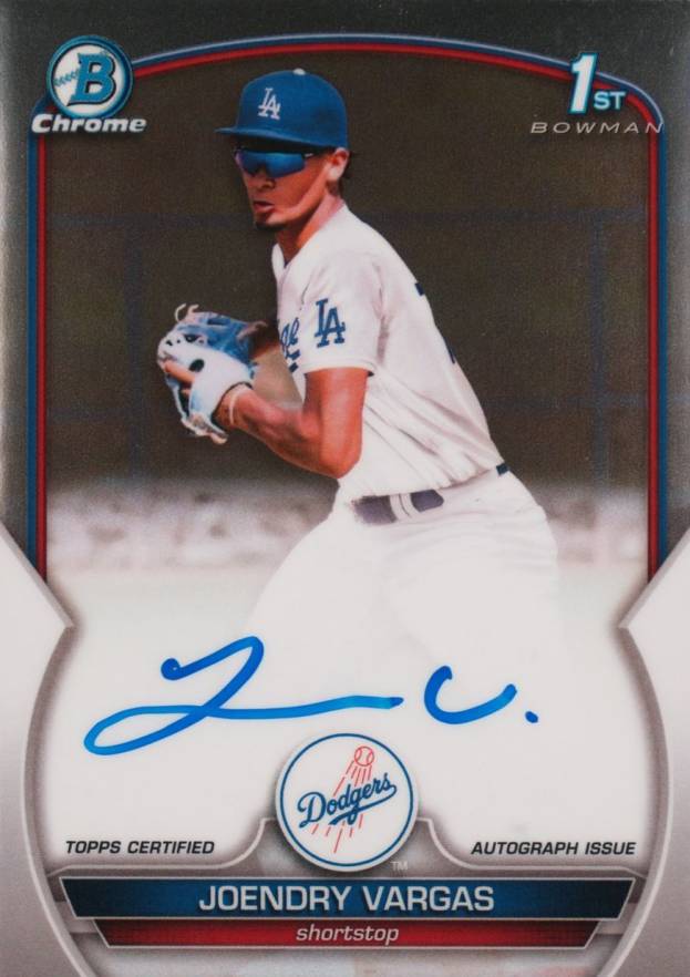 2023 Bowman Chrome Prospect Autographs Joendry Vargas #CPAJV Baseball Card