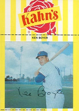 1967 Kahn's Wieners Ken Boyer # Baseball Card