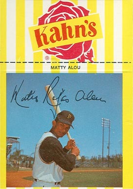 1967 Kahn's Wieners Matty Alou # Baseball Card
