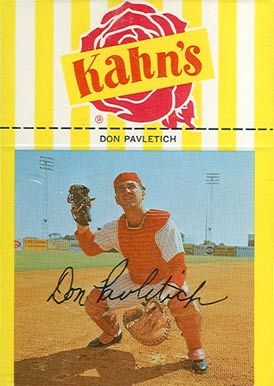 1967 Kahn's Wieners Don Pavletich # Baseball Card