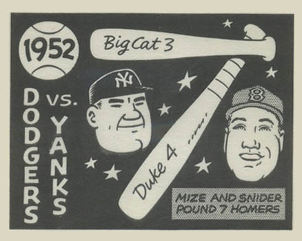 1967 Laughlin World Series 1952- Yankees Vs. Dodgers #49 Baseball Card