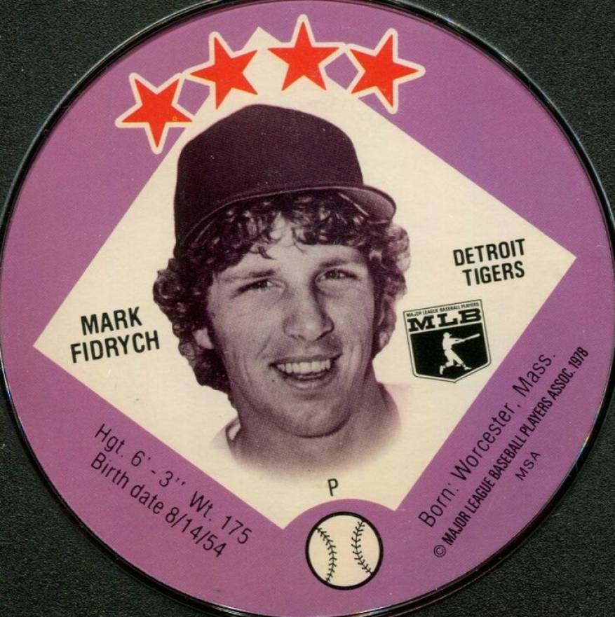 1978 Big T/Tastee Discs Mark Fidrych #22 Baseball Card