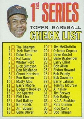 1967 Topps 1st Series Checklist 1-109 #62b Baseball Card