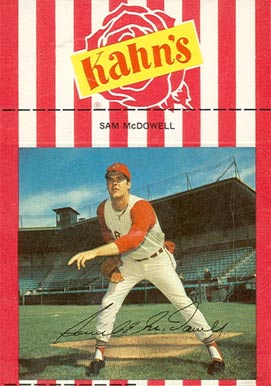 1968 Kahn's Wieners Sam McDowell #77 Baseball Card