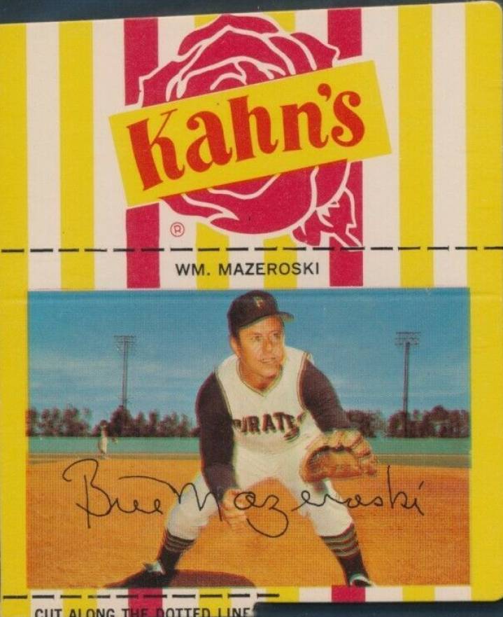 1968 Kahn's Wieners William Mazeroski # Baseball Card