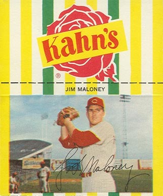 1968 Kahn's Wieners Jim Maloney # Baseball Card