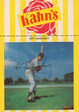 1968 Kahn's Wieners Art Shamsky # Baseball Card