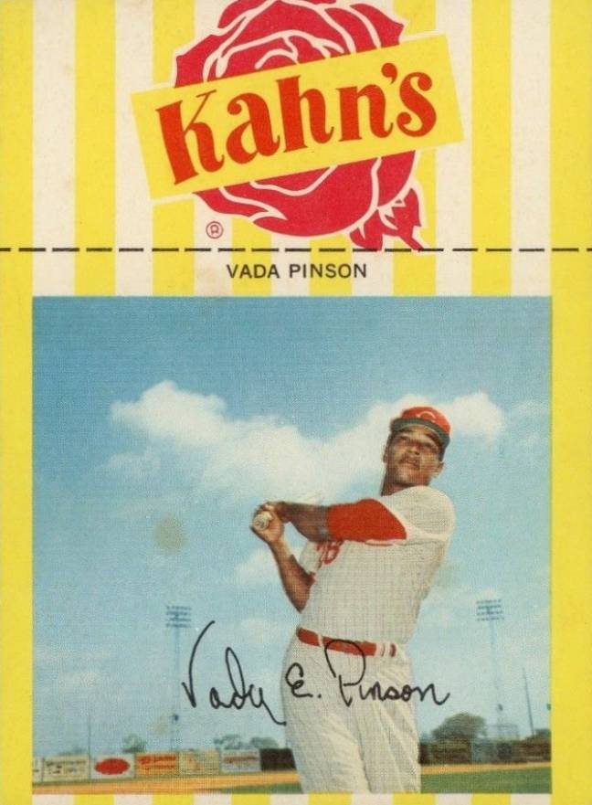 1968 Kahn's Wieners Vada Pinson # Baseball Card