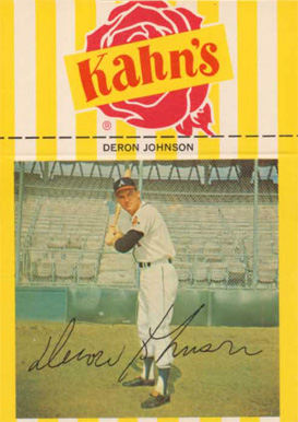1968 Kahn's Wieners Deron Johnson # Baseball Card