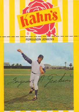 1968 Kahn's Wieners Ferguson Jenkins # Baseball Card