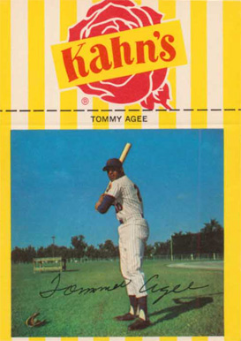 1968 Kahn's Wieners Tommy Agee # Baseball Card