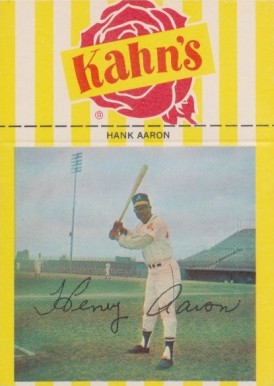 1968 Kahn's Wieners Hank Aaron # Baseball Card