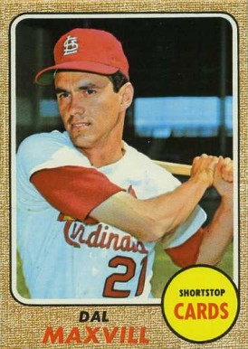 1968 Topps Dal Maxvill #141 Baseball Card